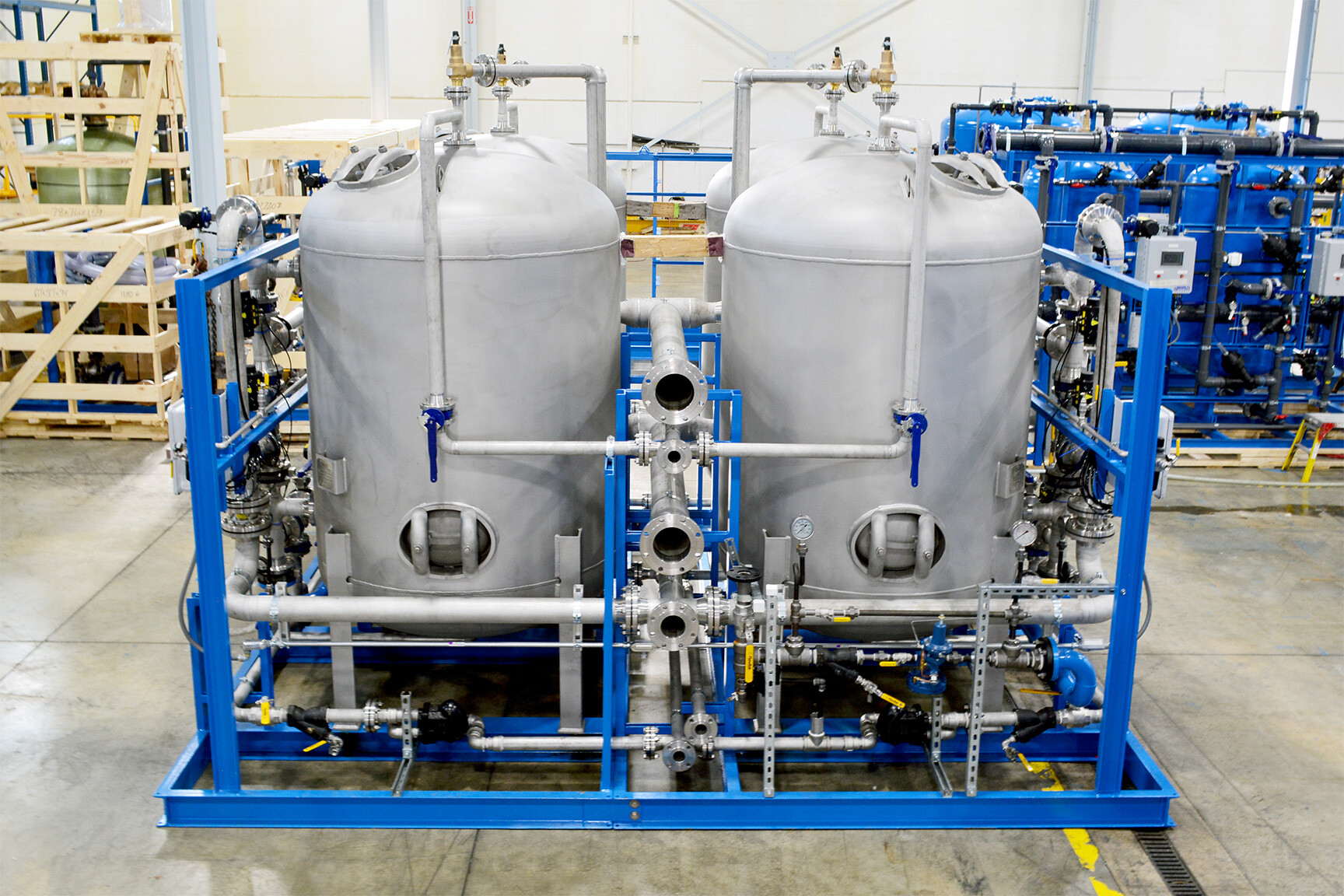 Duplex industrial filtration skid