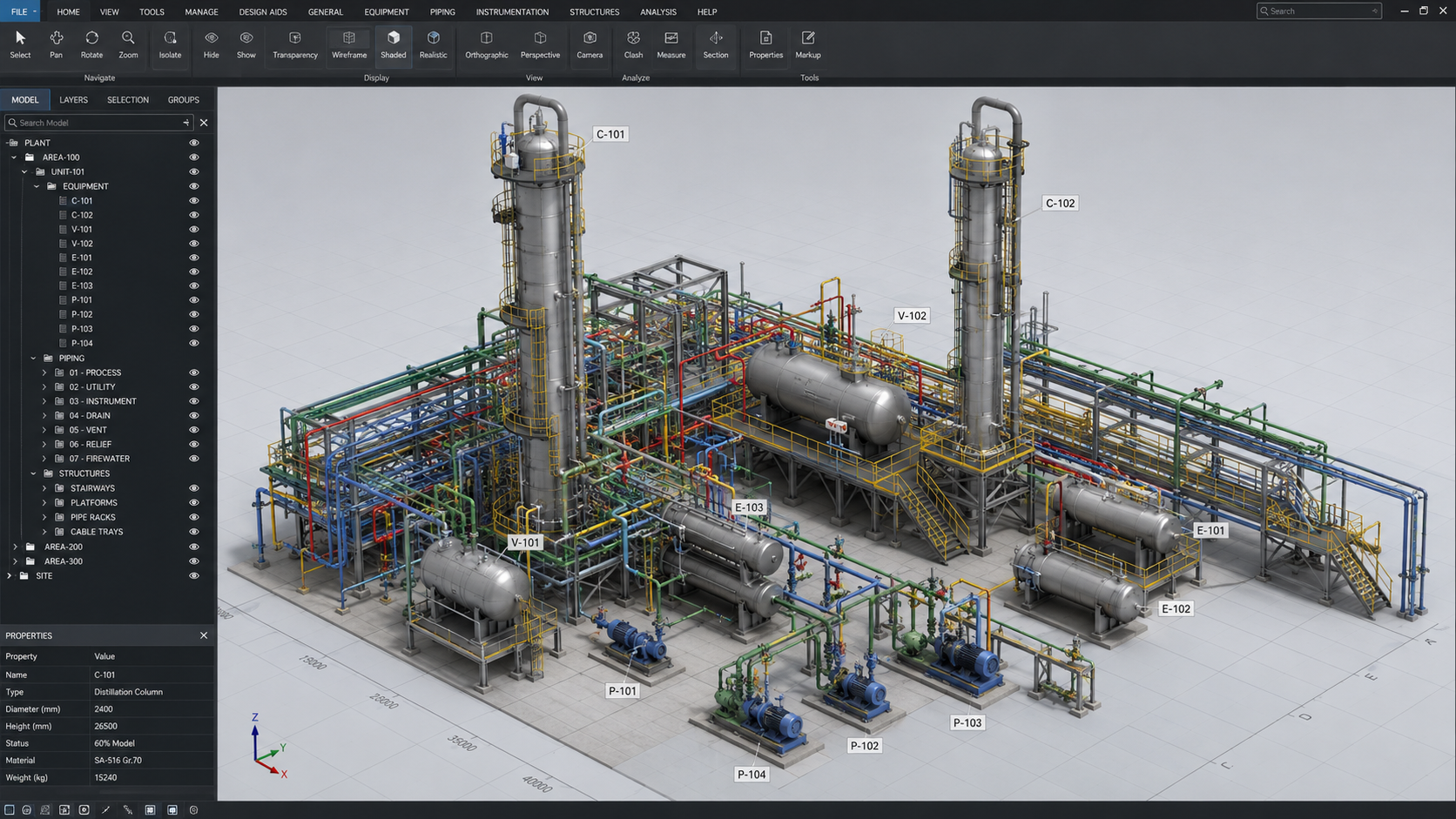 KOCTECH refinery process unit 3D plant model